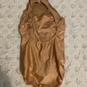 Nery Couture Gold Halter Dance Costume